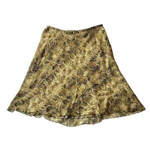 Vintage Talbots 100% Pure Silk Snake Print Knee Length Skirt Size 14 Petite